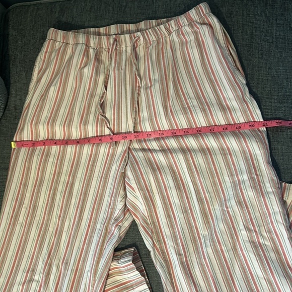 Orvis Women’s Cotton Striped Summer Pants Size 12/L Pink Tan White Color - Picture 9 of 12